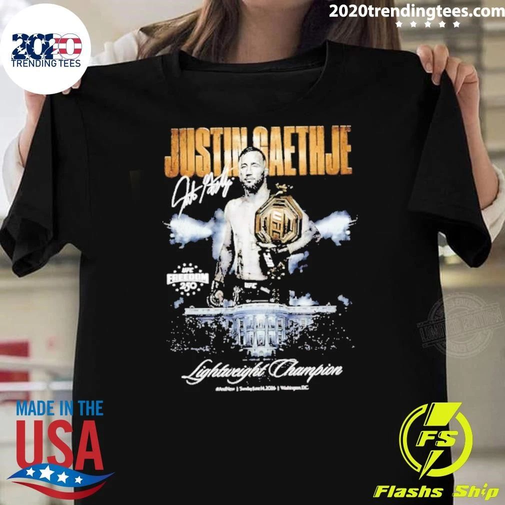 Justin Gaethje Ufc Freedom 250 Lightweight Champion Signature Shirt