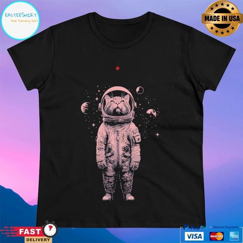 Space Cat And A Red Dot T-shirt