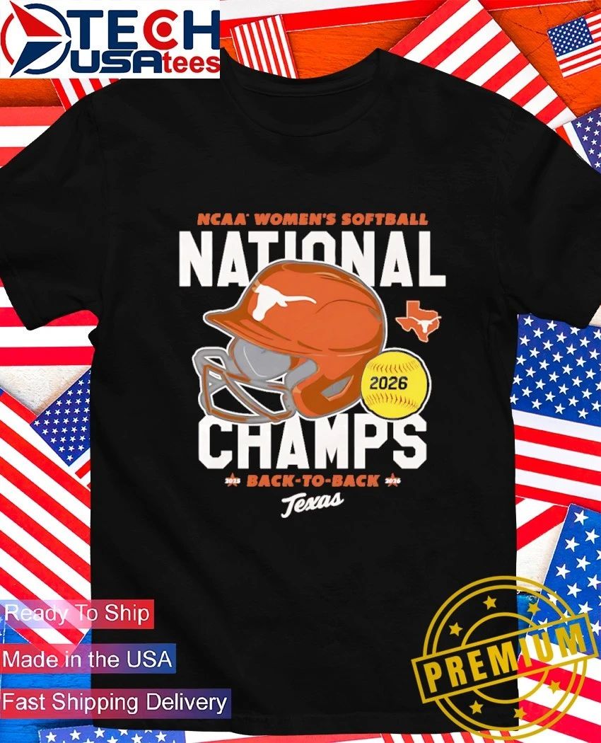 Texas Longhorns 2026 NCAA Women’s Softball National Champs back to back helmet shirt