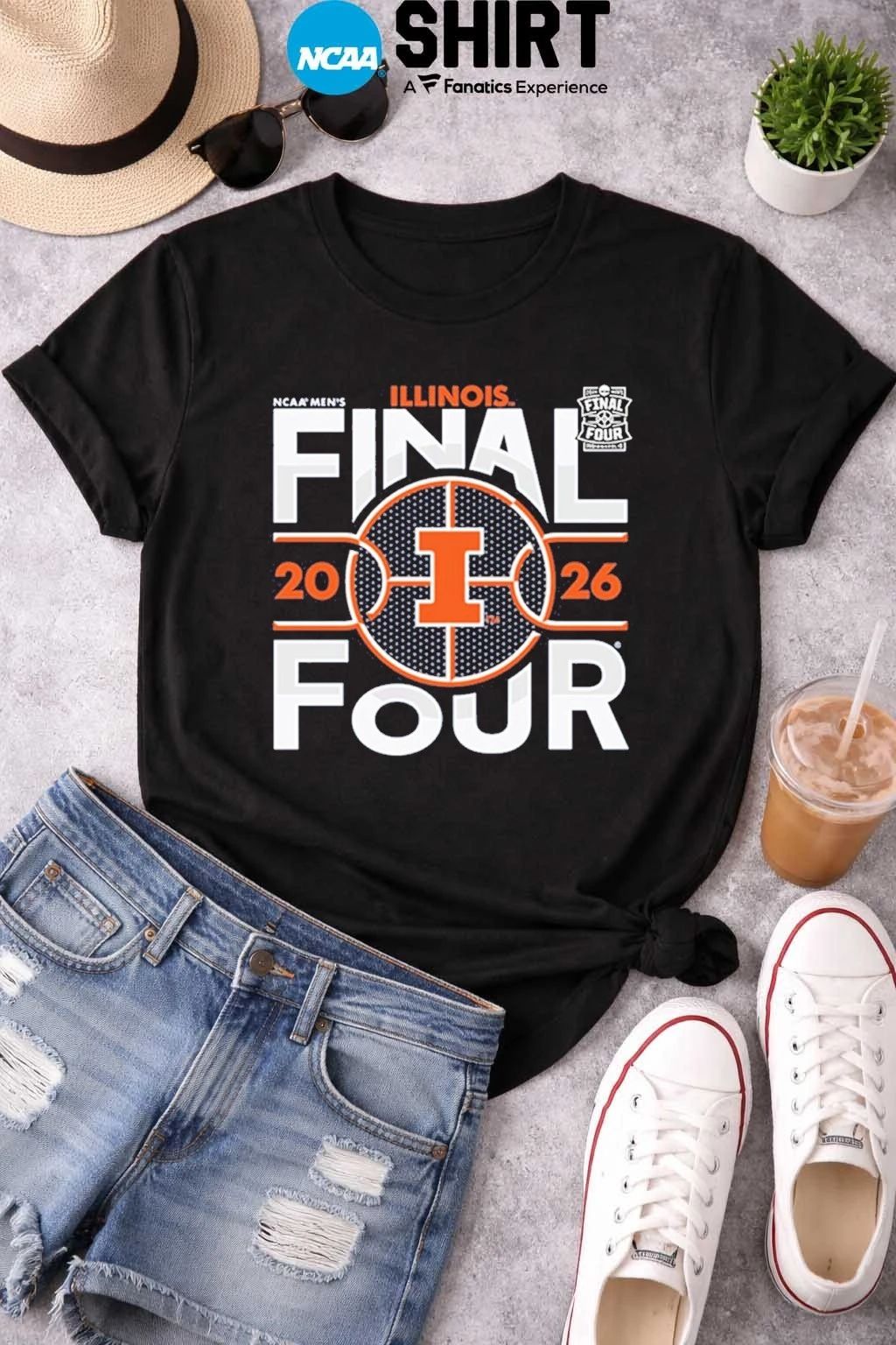 Illinois Fighting Illini Navy Blue Blue 84 2026 Men’s Basketball Final Four Bound Short Sleeve T Shirt