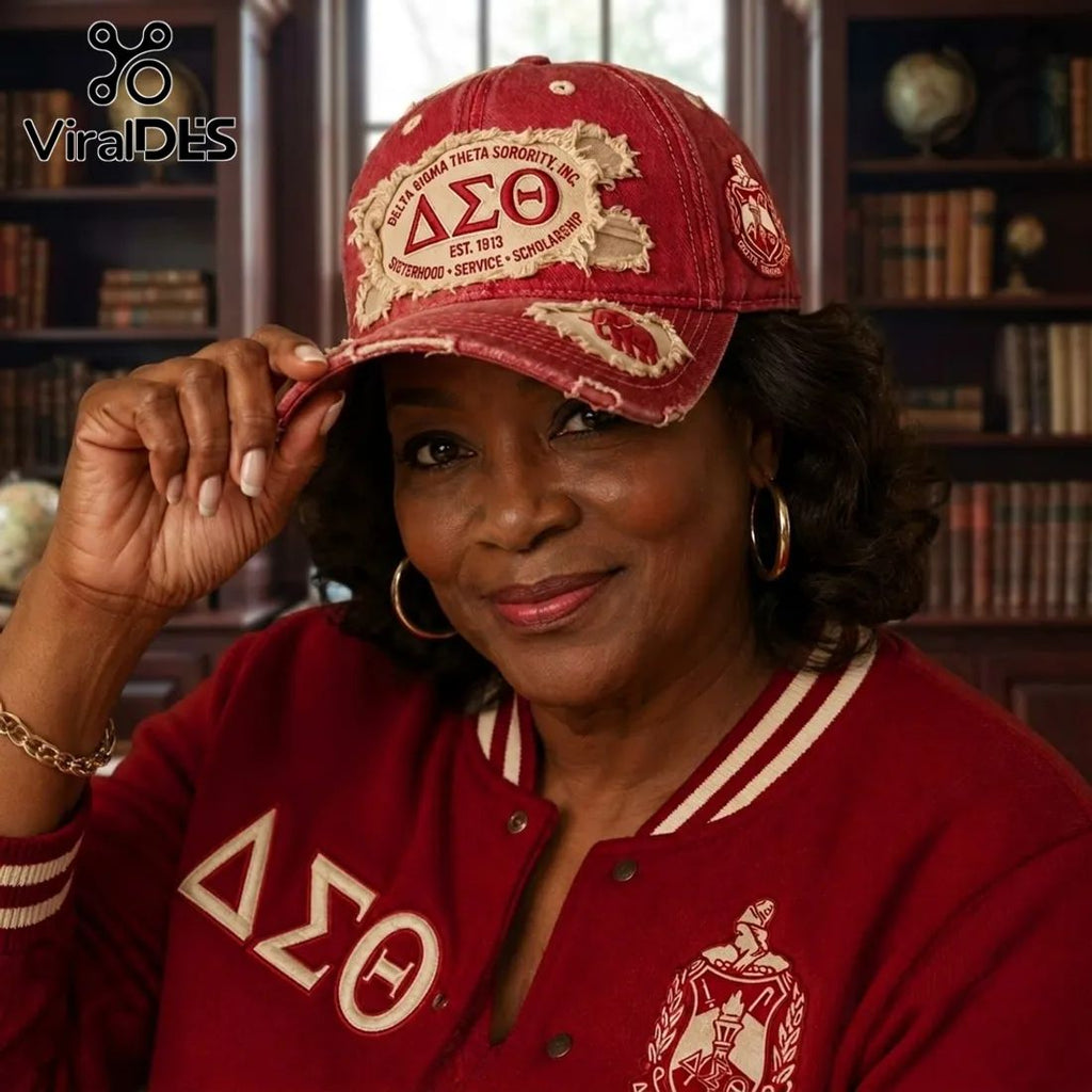 Delta Sigma Theta Sorority Distressed Crimson Baseball Cap