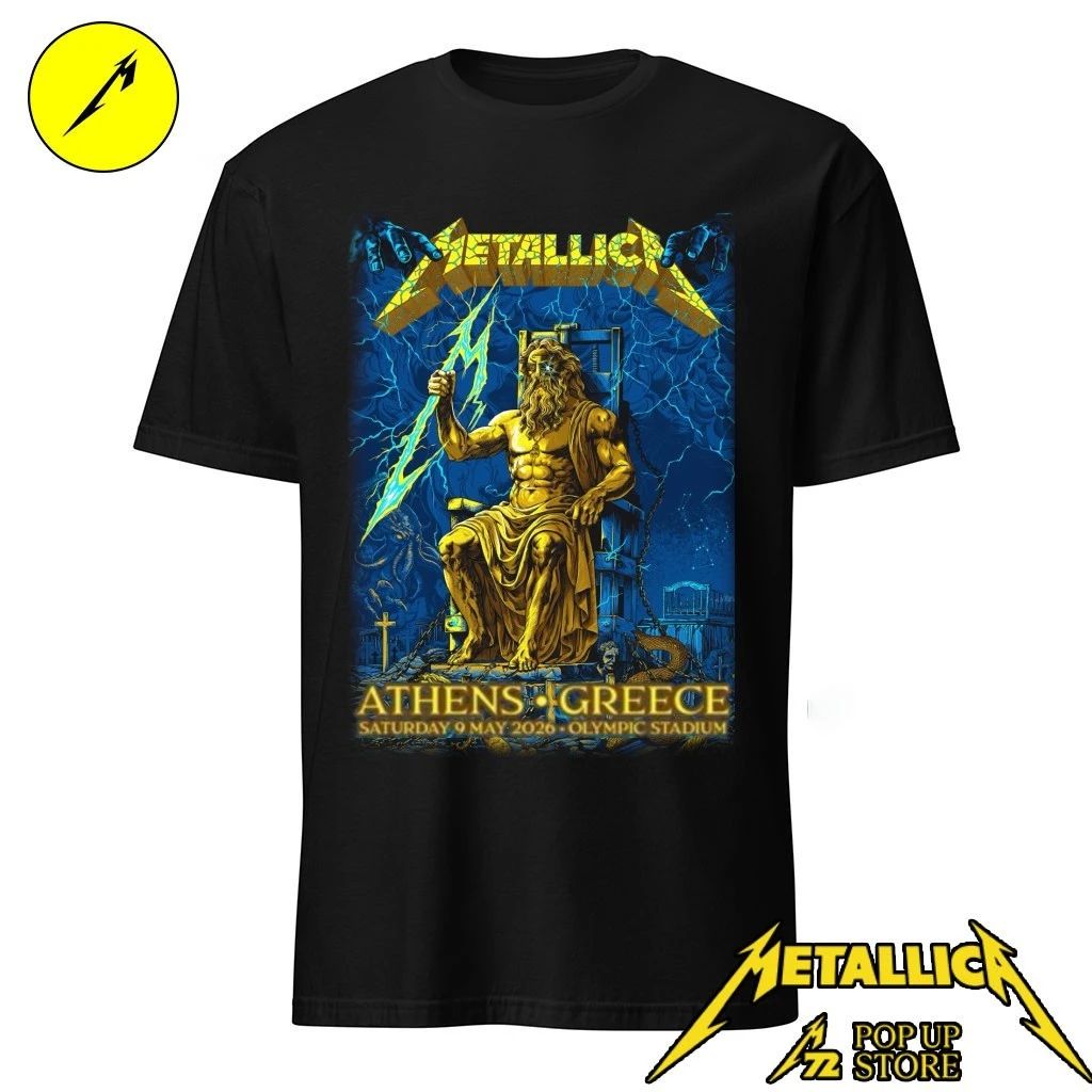Metallica M72 Athens Greece 2026 Limited Edition Show Poster At Olympic Stadium On 9 May 2026 Zeus The King Of Gods Shirt