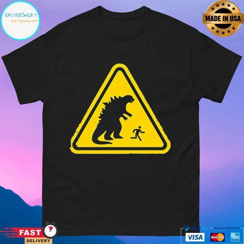 Kaiju Warning Danger Signs T-shirts