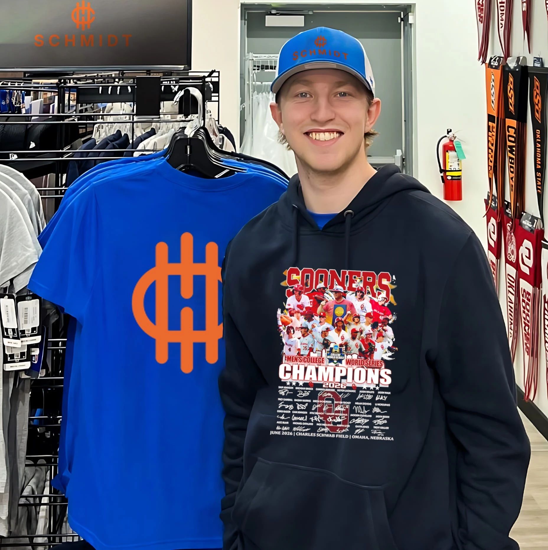 2026 Oklahoma Sooners Men’s College World Series Champions signature shirt