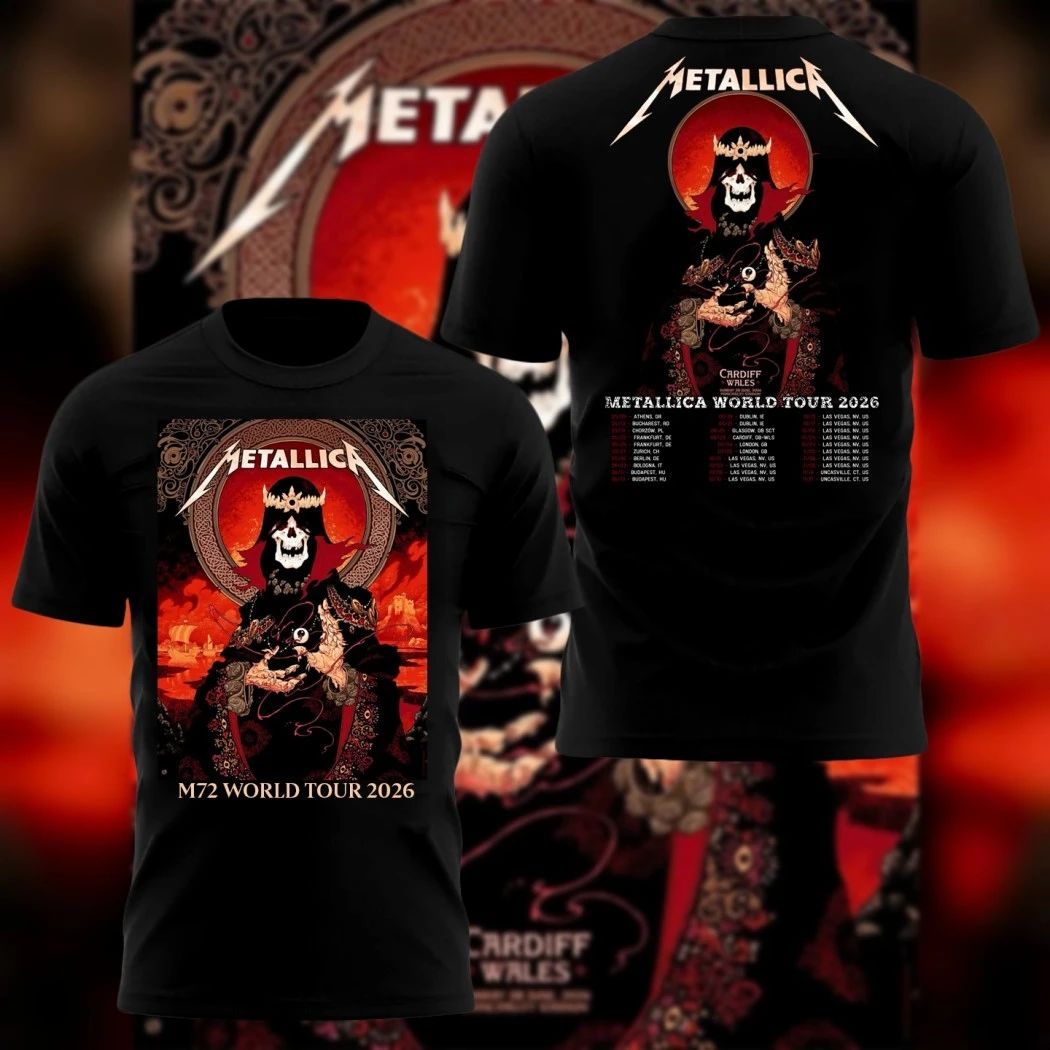 Metallica M72 World Tour 2026 Cardiff Wales Limited Edition Peter Diamond Art T-Shirt