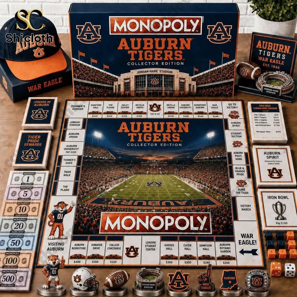 Auburn Tigers Collector Edition Monopoly Board Game
