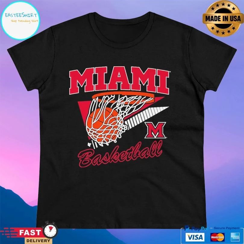 Miami RedHawks Oh Basketball Retro Swish T-shirts