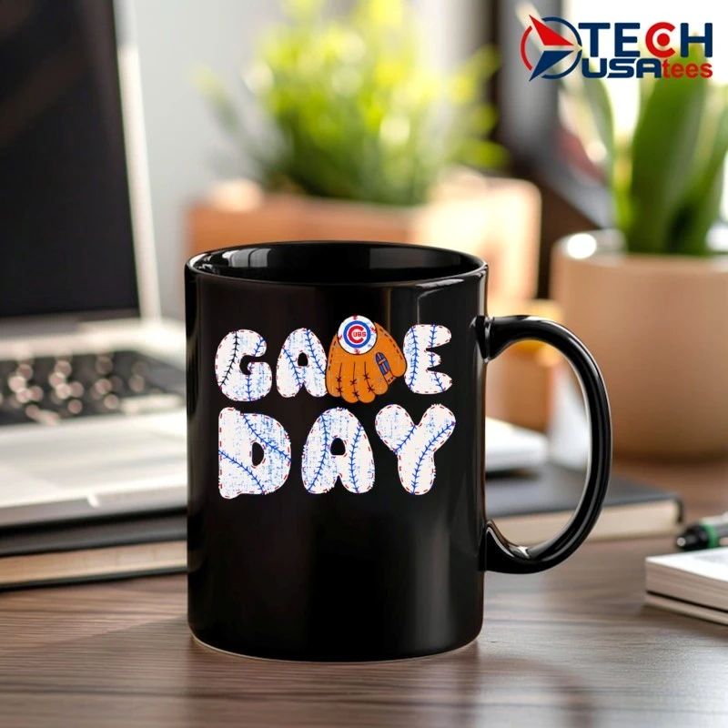 Game Day Chicago Cubs Baseball MLB glove shirt