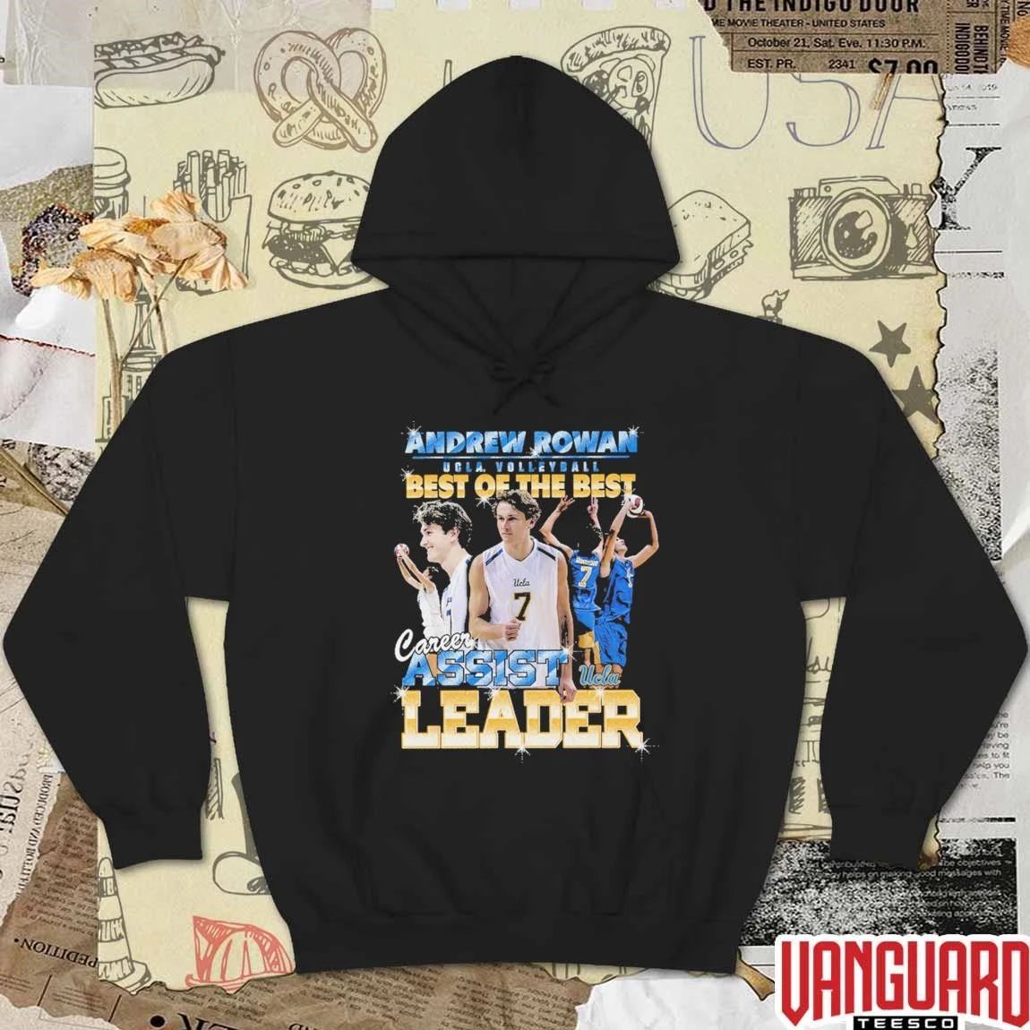 Andrew Rowan UCLA Bruins Pop-up Shop Volleyball Best Of The Best Career Assist Leader t-shirt