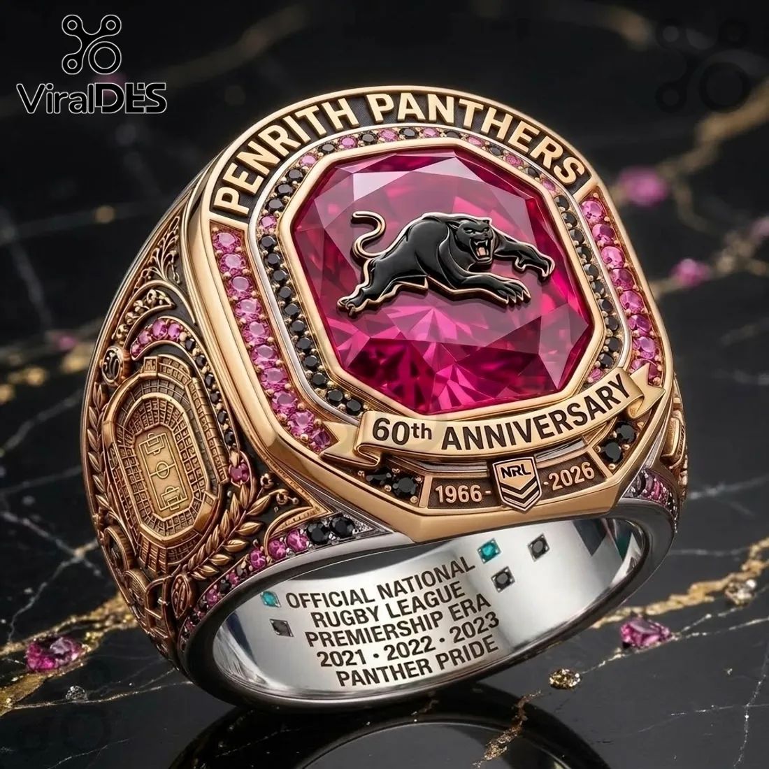 Penrith Panthers 60th Anniversary Gold Ring