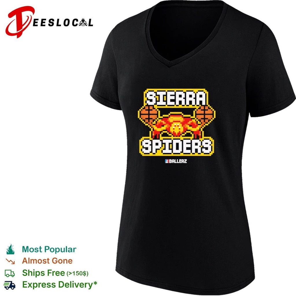 Sierra Spiders Ballerz basketball pixel art T-shirt