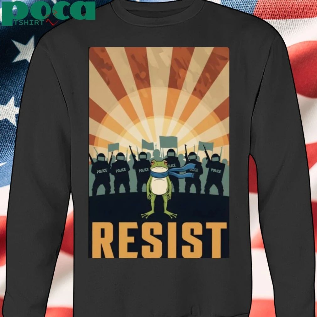 Resist Portland Frog 2025 Sunset T-shirt