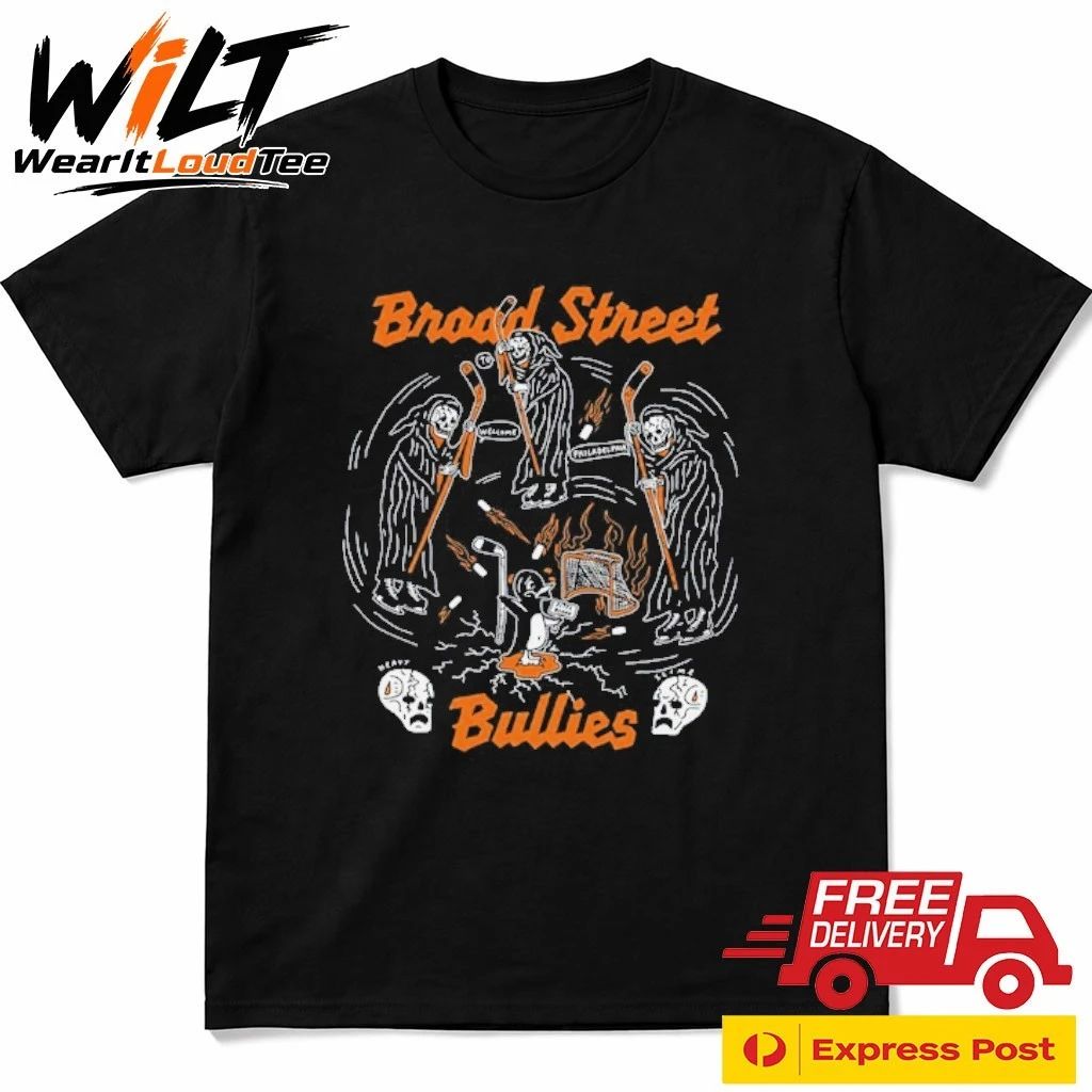 Philadelphia Flyers Broad Street Bullies Skull Shirt