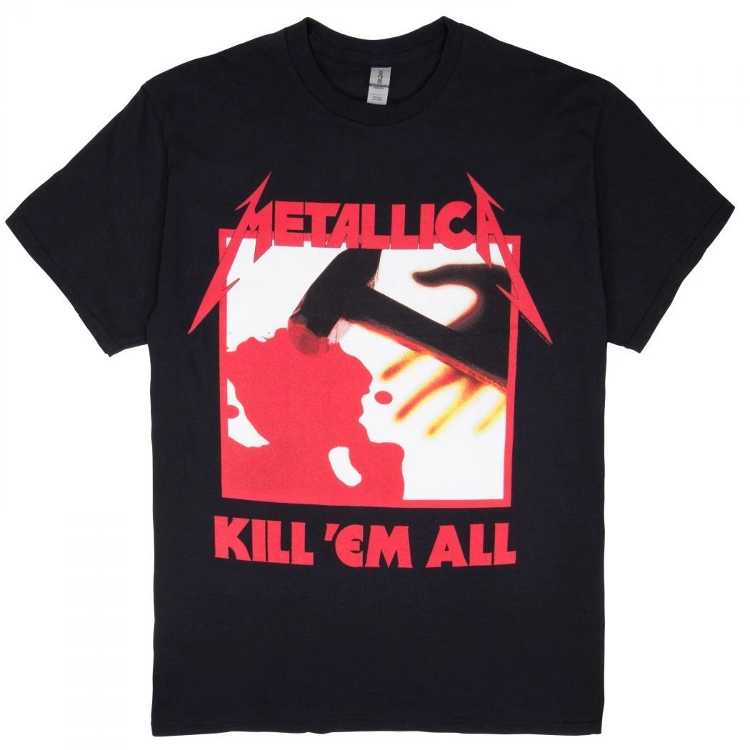 Metallica Kill Em All Album Tracks T-Shirt – Thrash Metal Cover Graphic Tee – Black Cotton Rock Merchandise