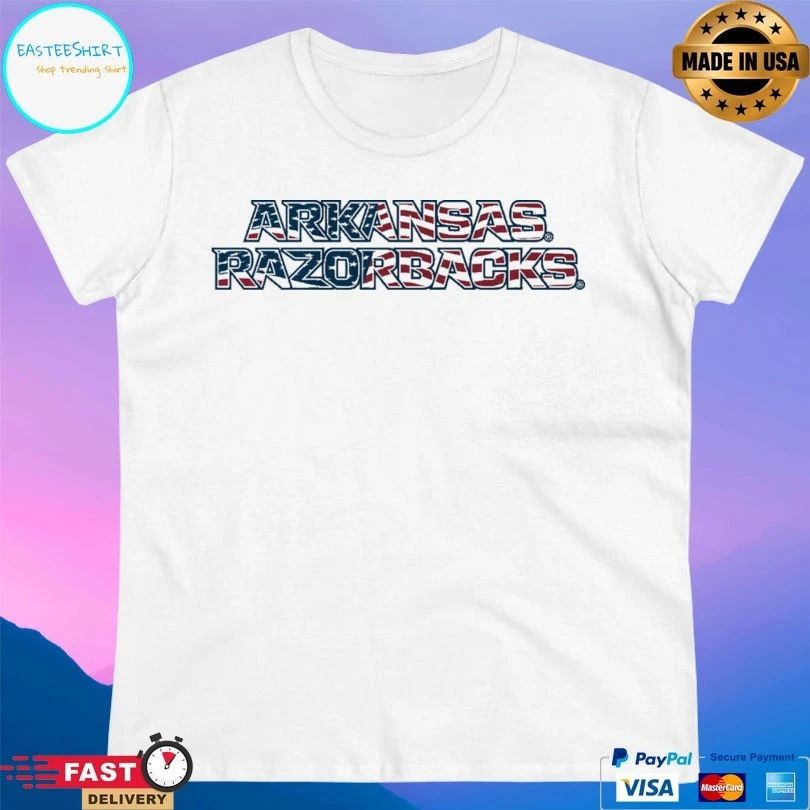Arkansas Razorbacks Patriotic Marks Wordmark Stack T-shirts