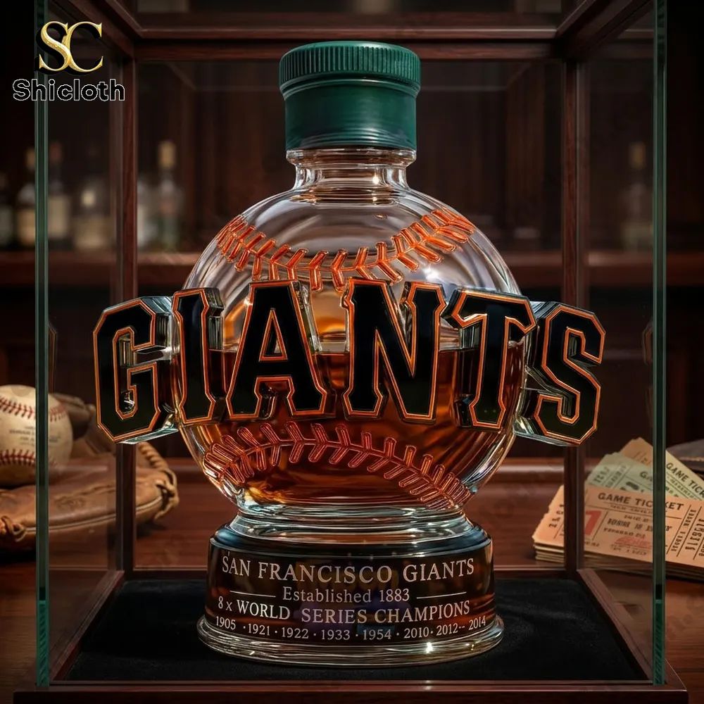 San Francisco Giants 8x World Series ChampsWhiskey Bottle