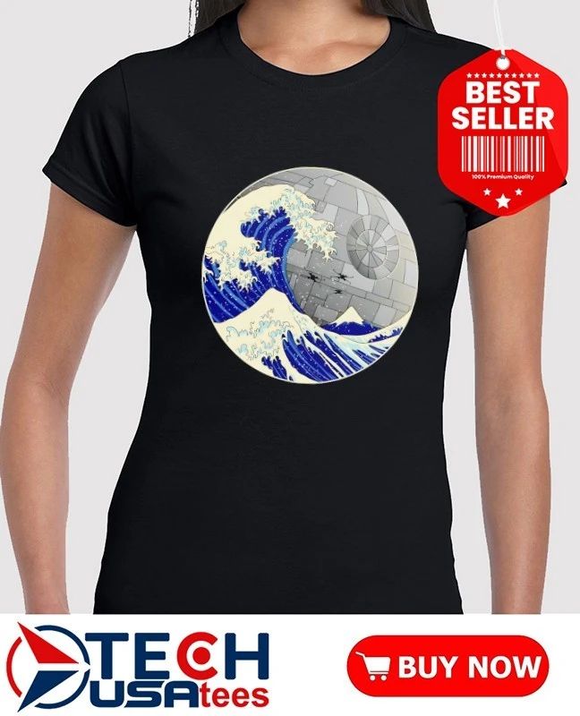 Death Wave The Great Wave off Kanagawa x the Death Star shirt