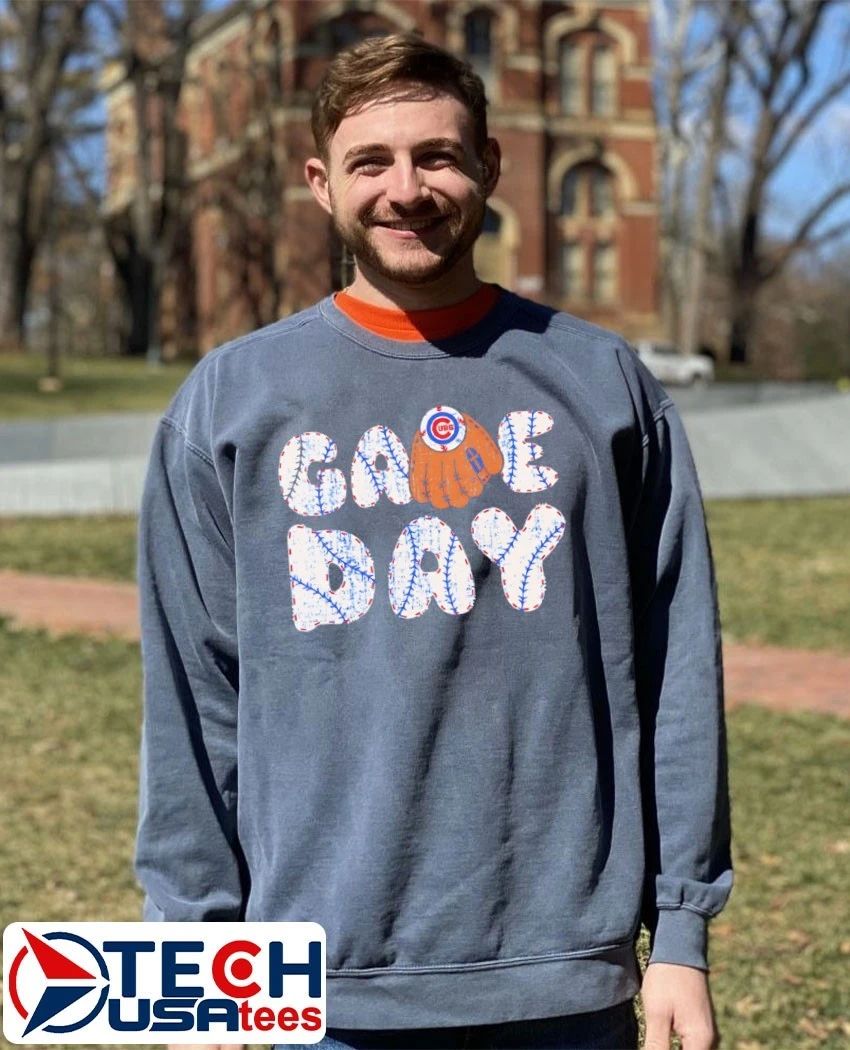 Game Day Chicago Cubs Baseball MLB glove shirt