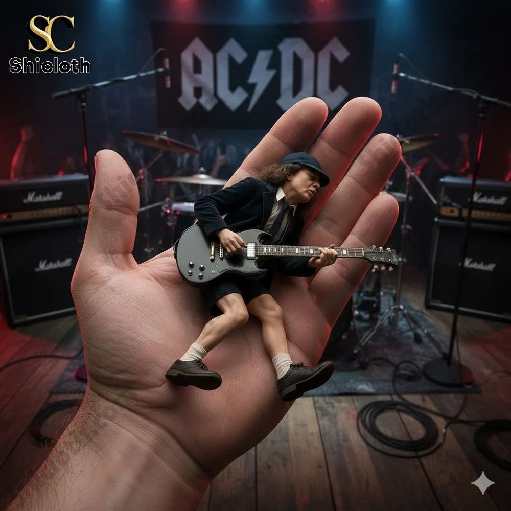 ACDC Angus Young Iconic Stage Pose Collectible Desktop Figure Pop Doll