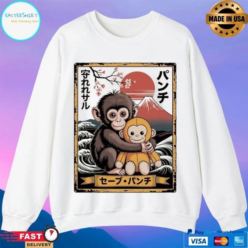 Punch Macaque Monkey 2026 Japanese Streetwear Graphic T-shirts