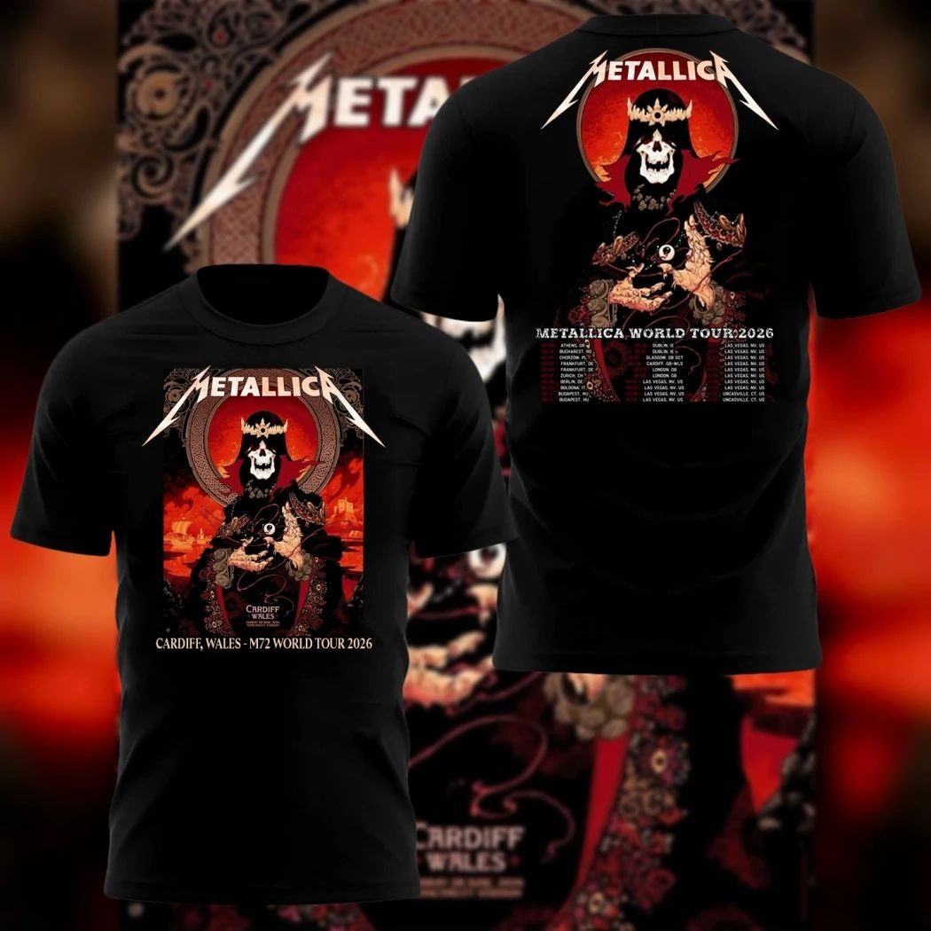 Metallica M72 Tour Cardiff 2026 T-Shirt – Sunday June 28 Wales Concert Merch