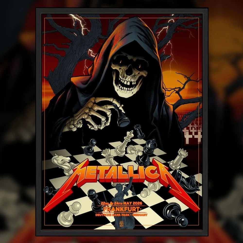 Metallica M72 Frankfurt Pop-Up Shop limited-edition poster by Vance Kelly