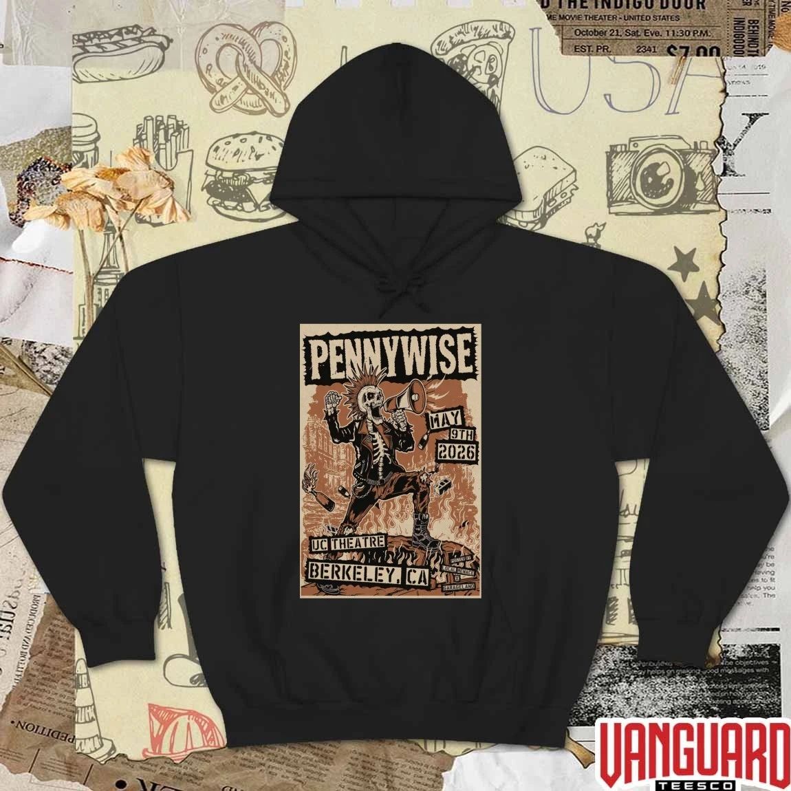 Pennywise and Circle Jerks Pop Up Shop Poster The UC Theatre Berkeley CA May 9, 2026 Event t-shirt