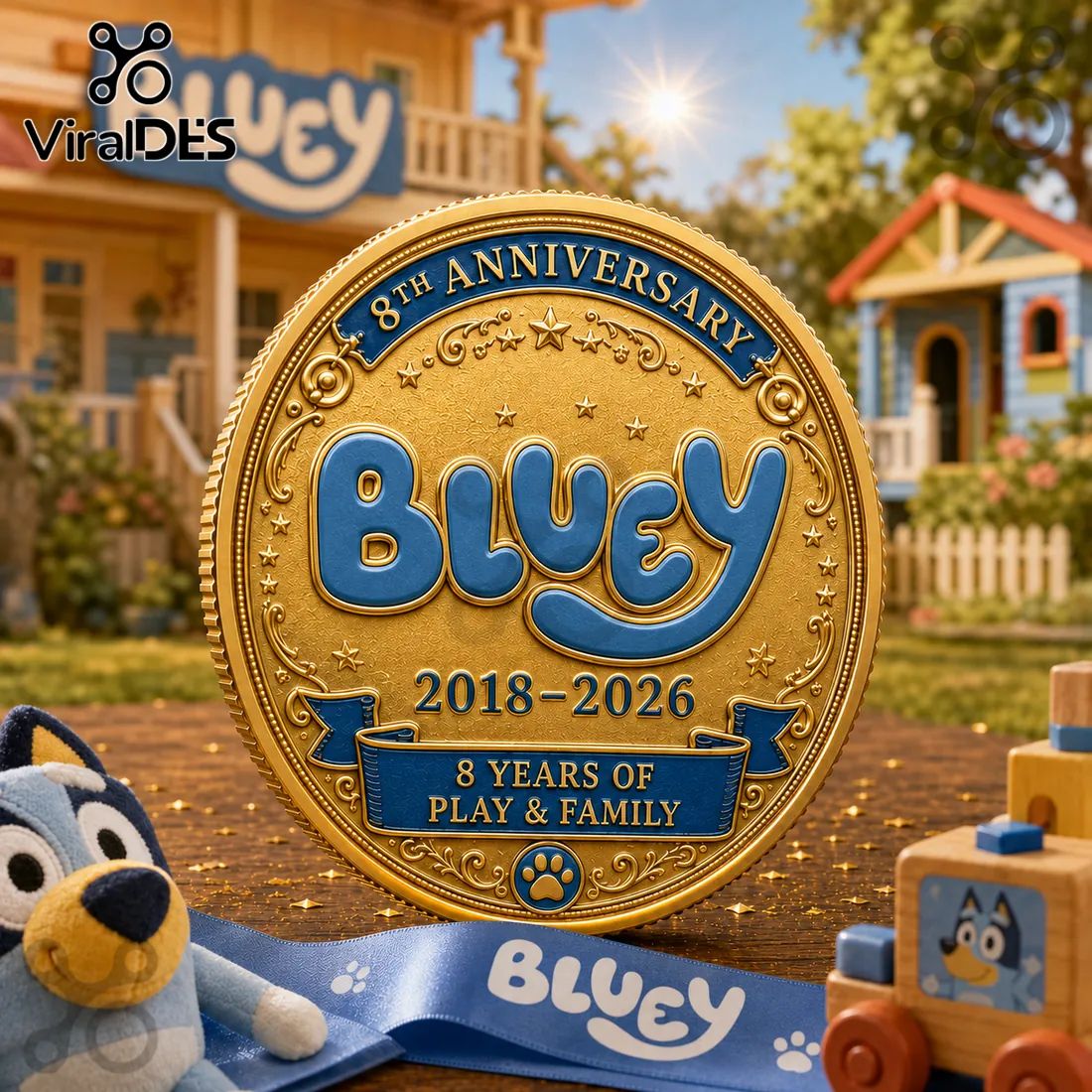 Bluey 8th Anniversary Gold Commemorative Coin
