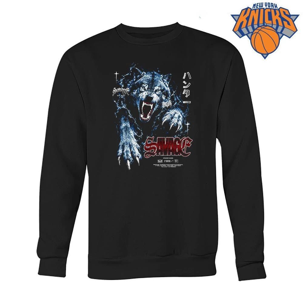 Savage Werewolf Blue Lightning Angry Wolf Head Streetwear Goth Shirt