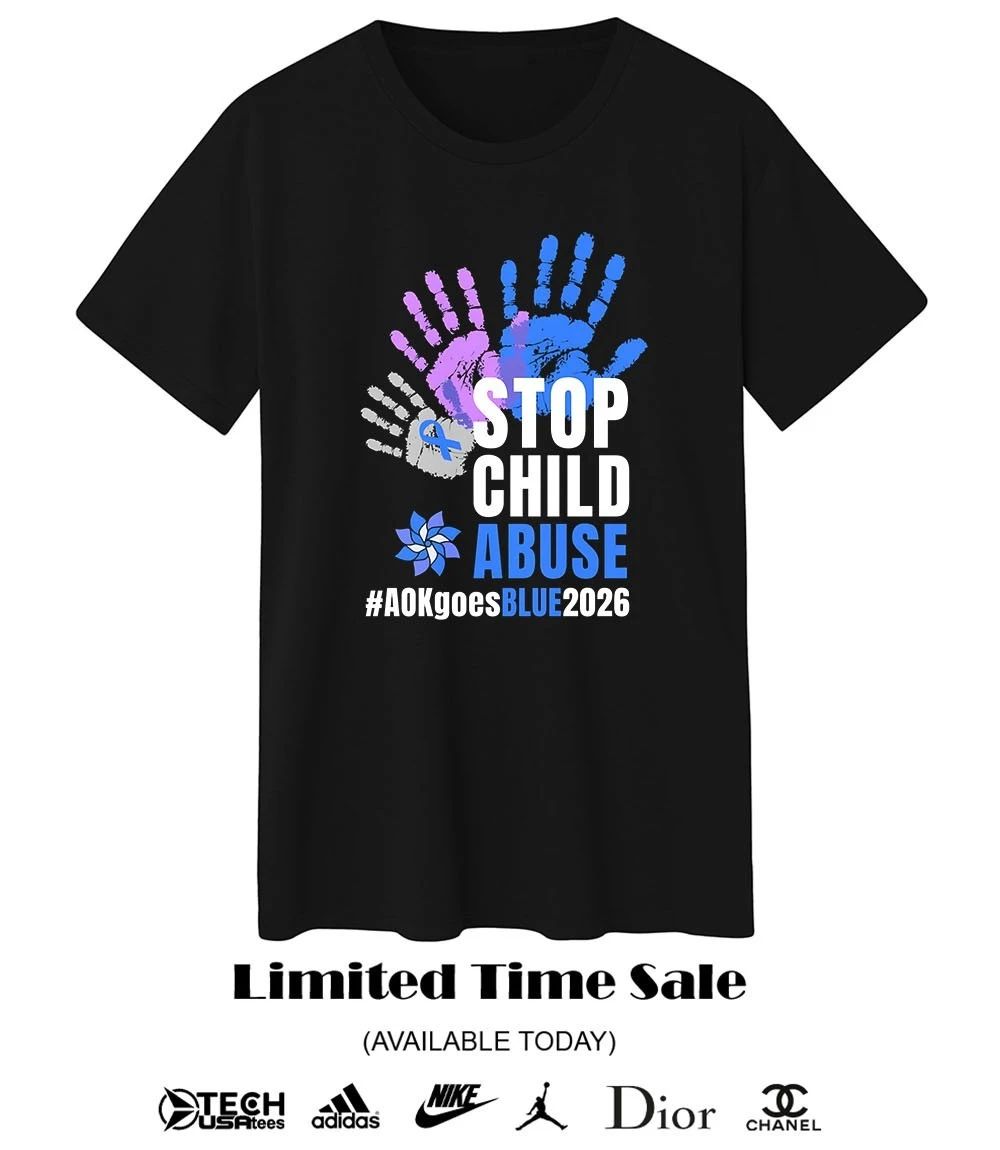 Stop child abuse AOK goes blue 2026 shirt