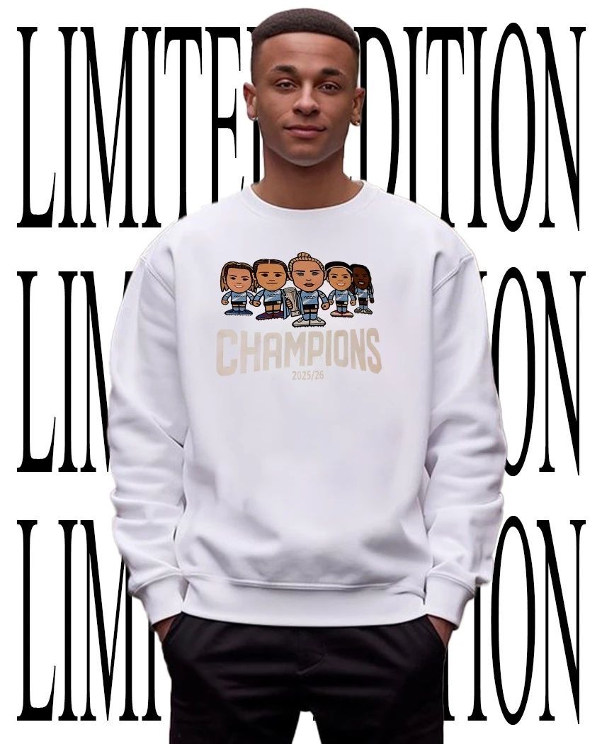 Manchester City Women’s Soccer Champions 2025-2026 chibi shirt