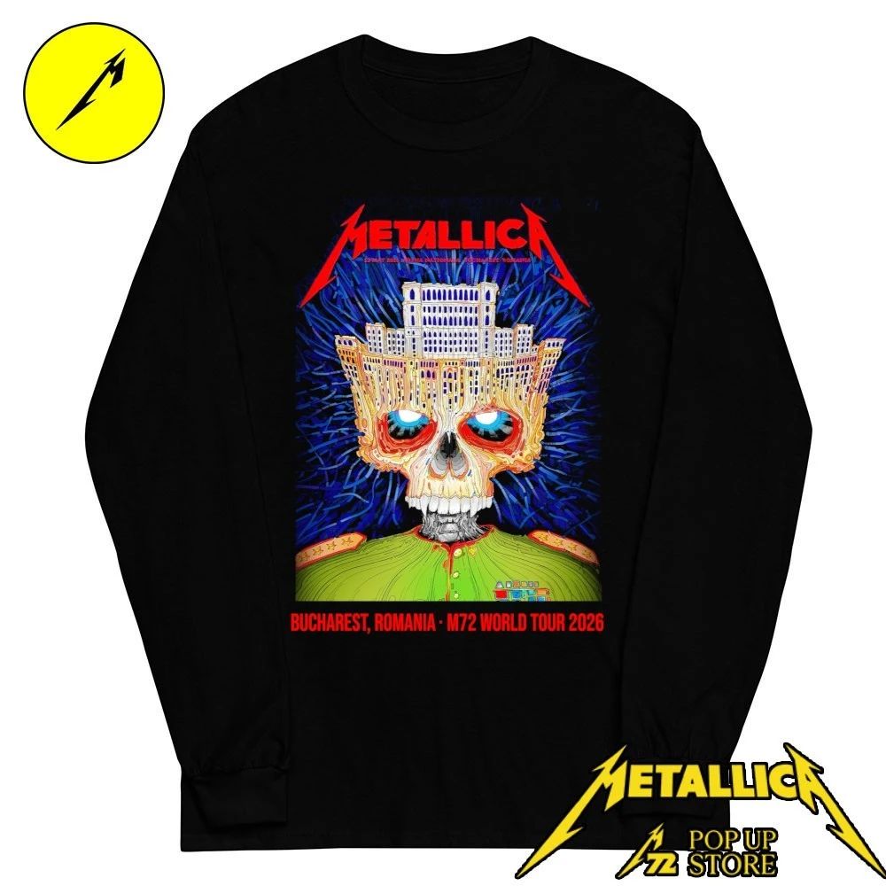 Metallica M72 Bucharest Limited Edition Merch Tee For Arena Nationala In Bucharest Romania On May 13 2026 Palace Of Parliament Crown Skull Shirt