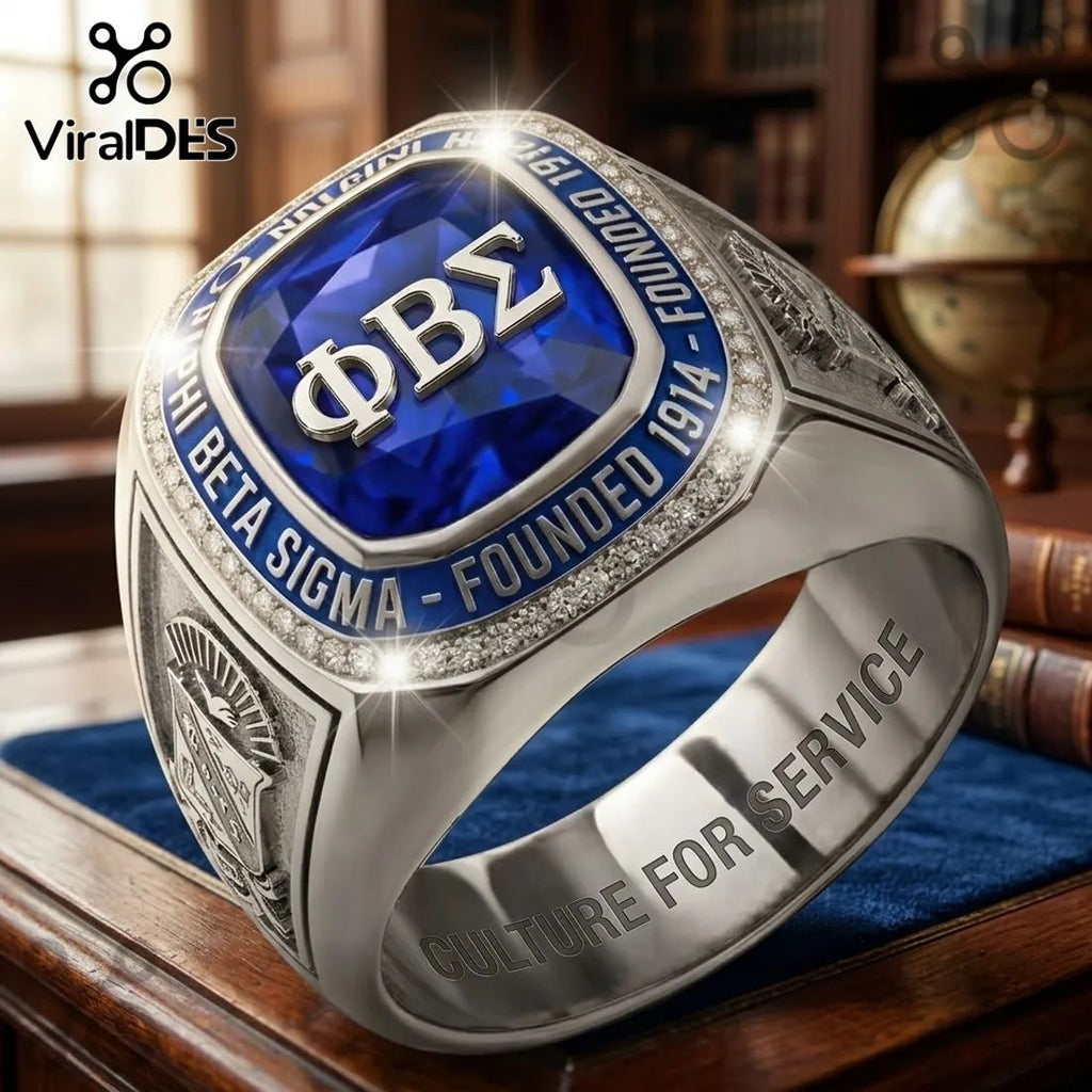 Phi Beta Sigma Engraved Silver Ring