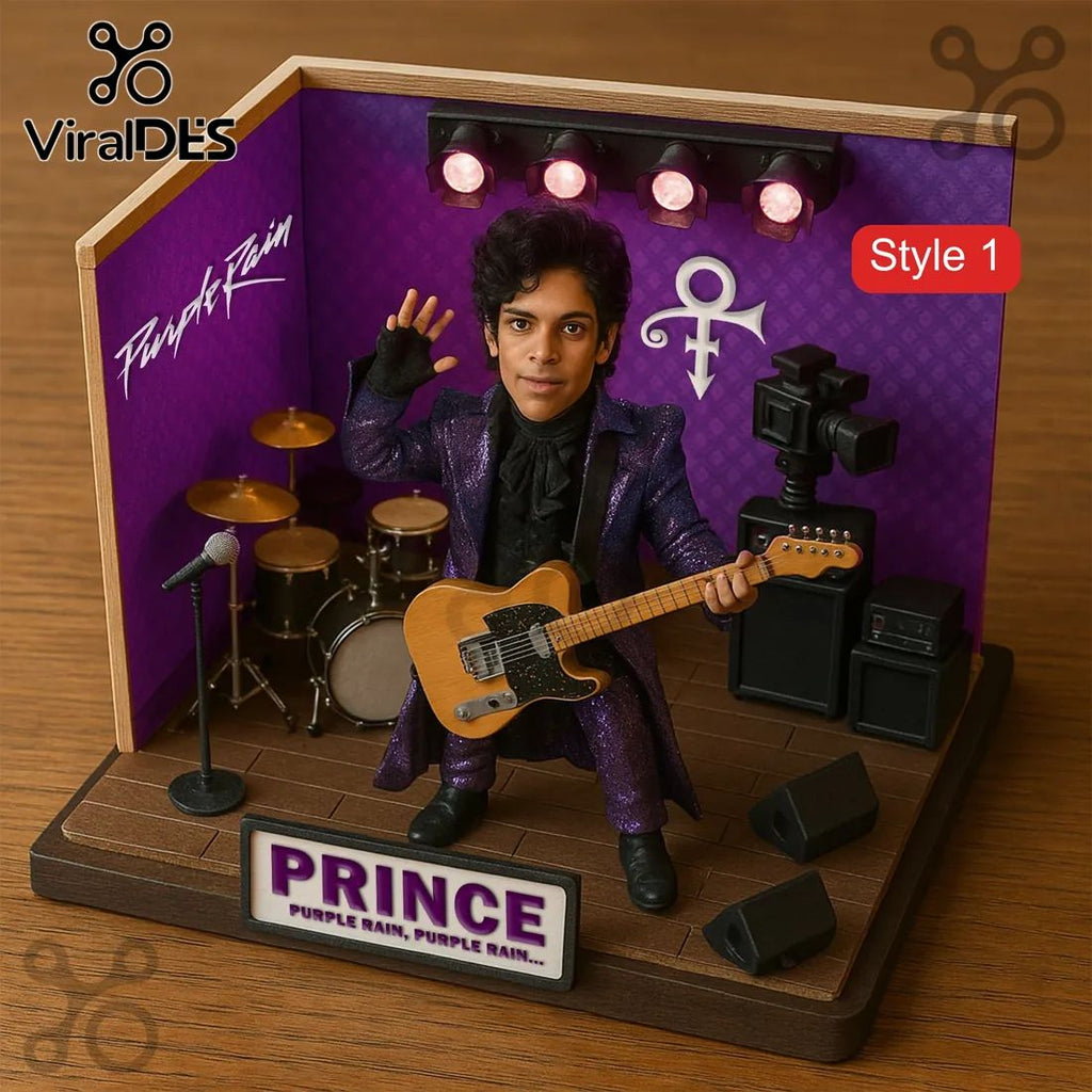Prince Purple Rain Diorama Desktop Figurine