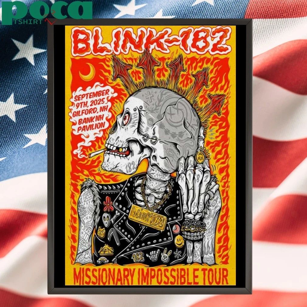 Blink-182 Tour Gilford NH 09 09 2025 Poster T-shirt