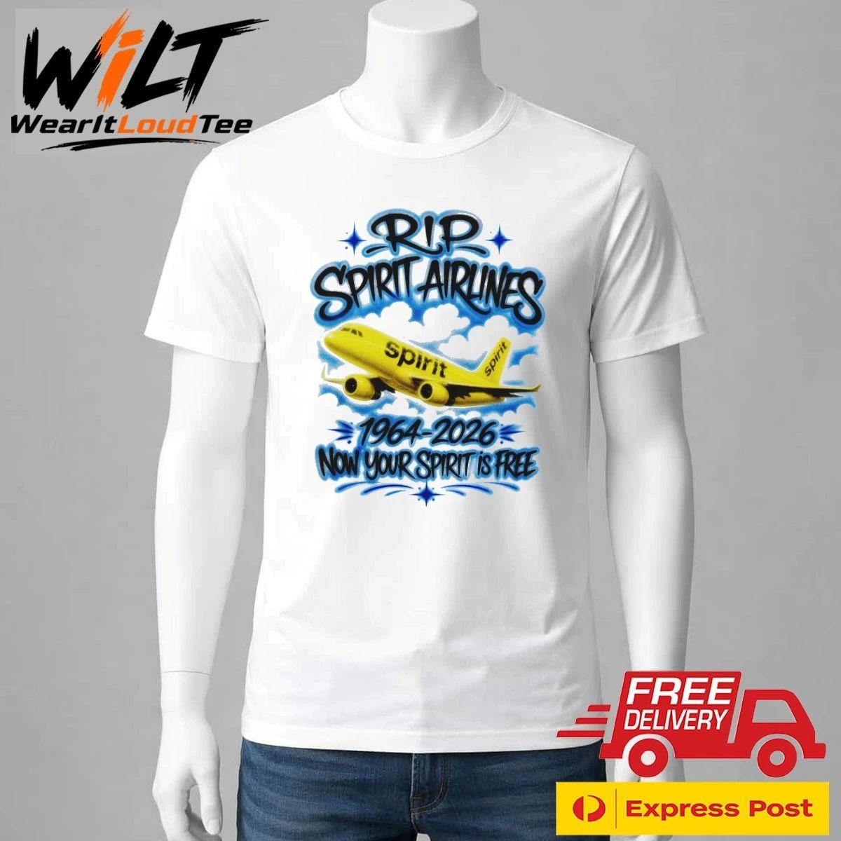 Rip Spirit Airlines 1964-2026 Now Your Spirit is Free Shirt