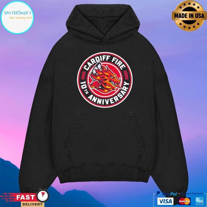 Cardiff Fire 10th Anniversary 2015 Logo T-shirts