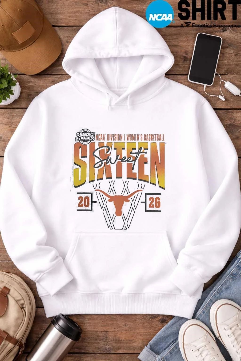 Texas Longhorns Women’s Basketball 2026 NCAA March Madness Sweet 16 T-Shirt