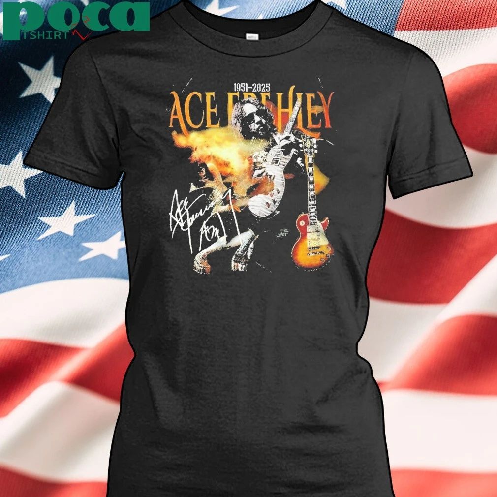 RIP ACE Frehley 1951 – 2025 signature T-shirt