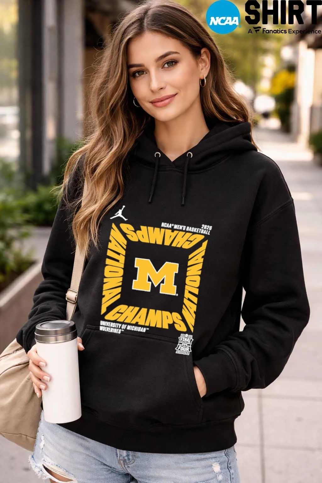 Michigan Wolverines 2026 NCAA Men’s Basketball National Champions Square Celebration T-Shirt