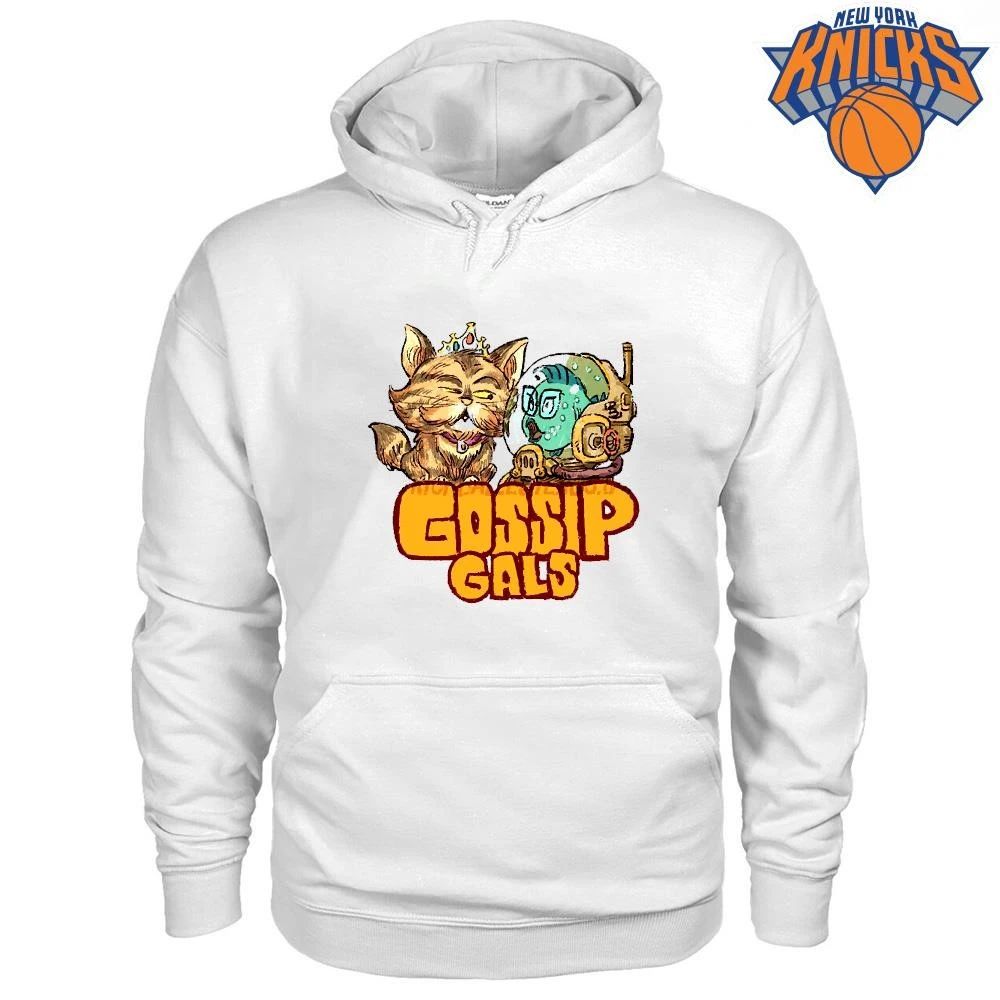 Gossip Gals Cute Royal Cat and Fish Astronaut Cartoon Illustration Graphic shirt