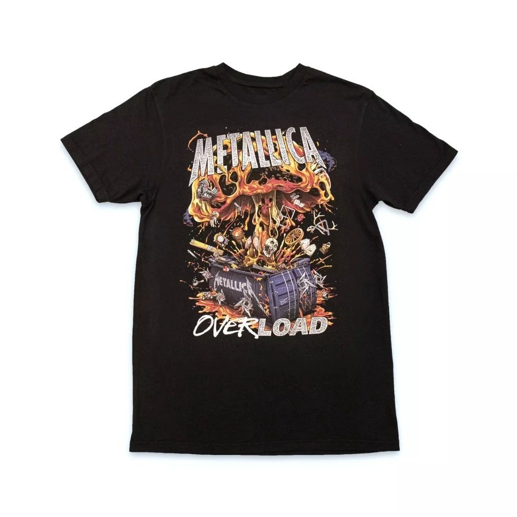 Metallica OverLoad Poster Art T-Shirt – Heavy Metal Band Graphic Tee – Black Cotton Rock Merchandise