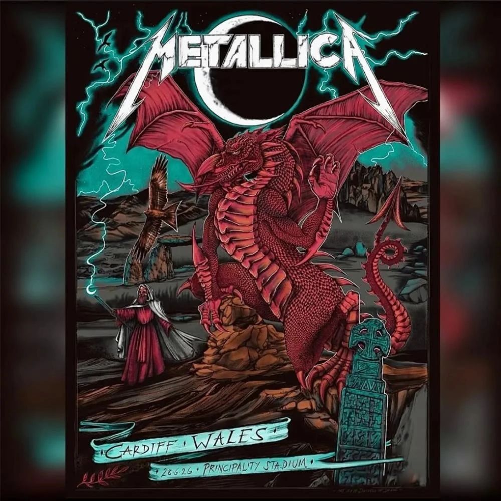 Metallica M72 Cardiff Wales June 28, 2026 Poster Art By Duchess Of Dark