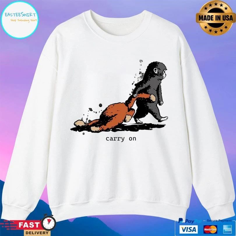 Punch Monkey Carry On Illustration Dark Cute Graphic 2026 T-shirts