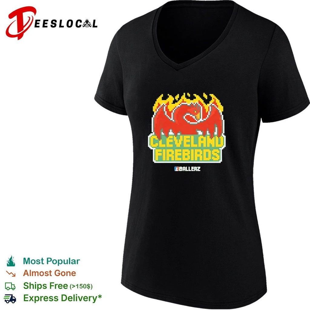 Cleveland Firebirds Ballerz pixel art T-shirt