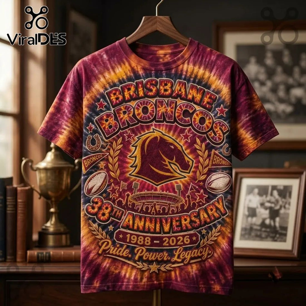 Brisbane Broncos 38th Anniversary Tie Dye Shirt