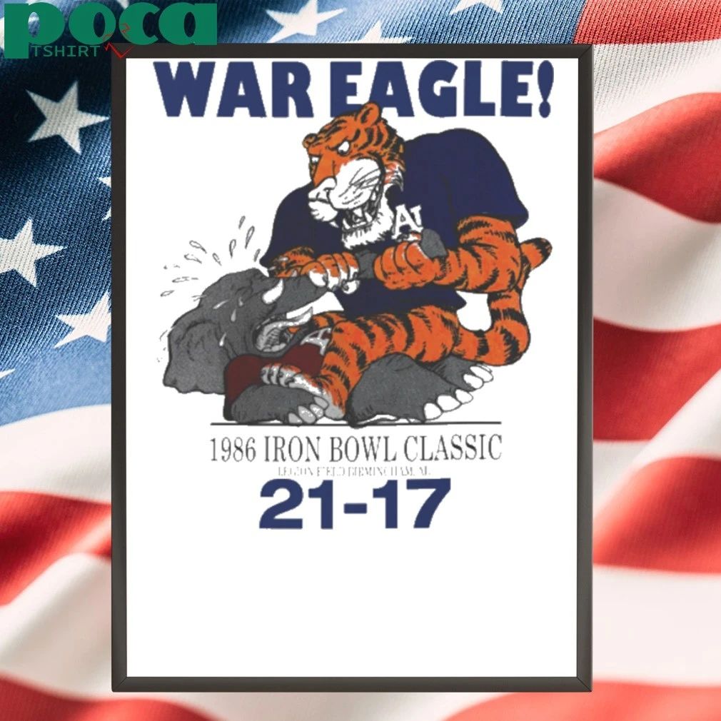 Vintage Alabama Vs Auburn 1986 Iron Bowl War Eagle T-shirt