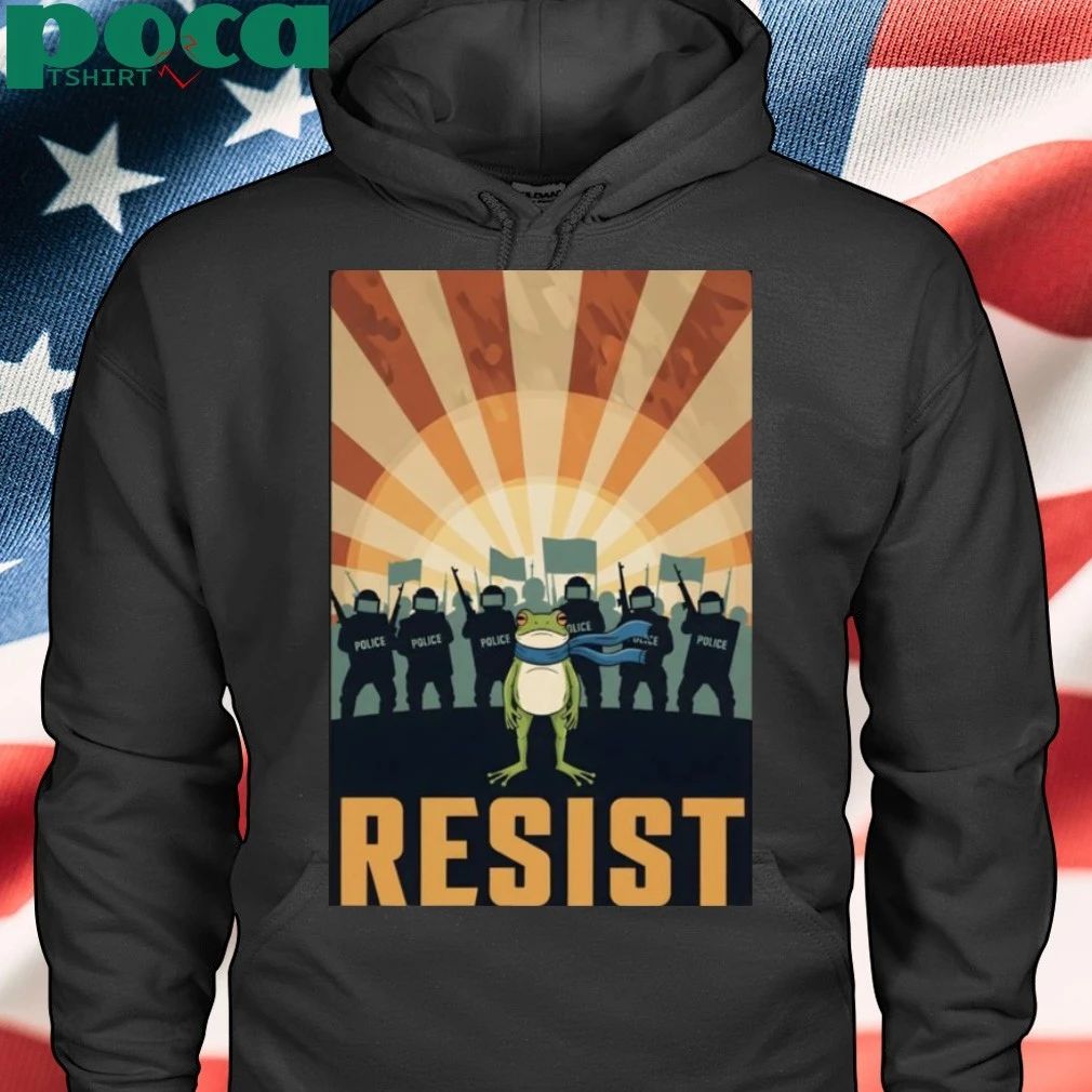 Resist Portland Frog 2025 Sunset T-shirt