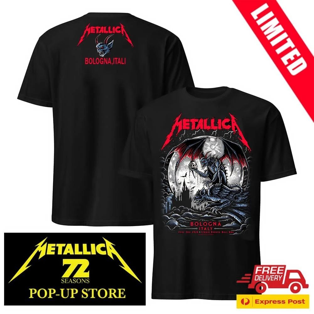Metallica Stadio Renato Dall’Ara Bologna 2026 Keith Stanley Official Pop-Up Shop 2-Sided Shirt