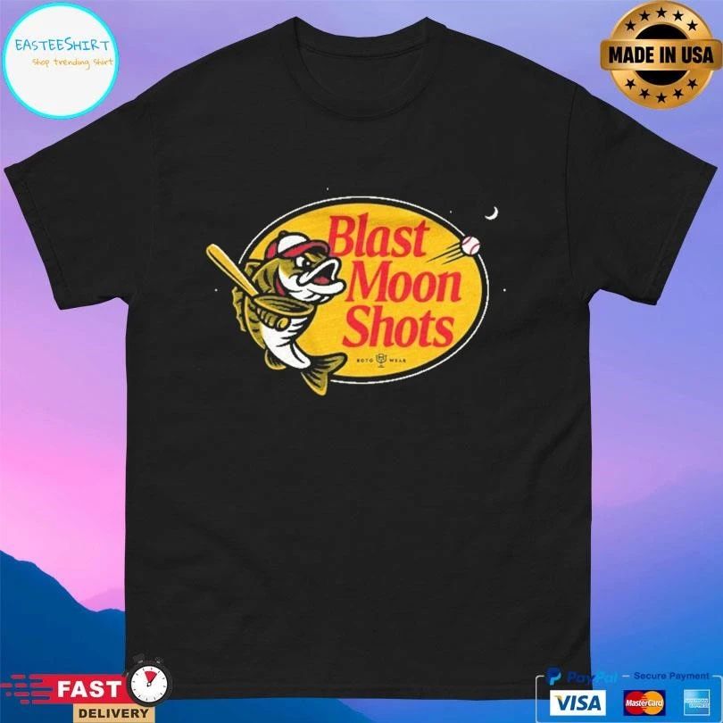 Blast Moon Shots Fish Baseball T-shirts